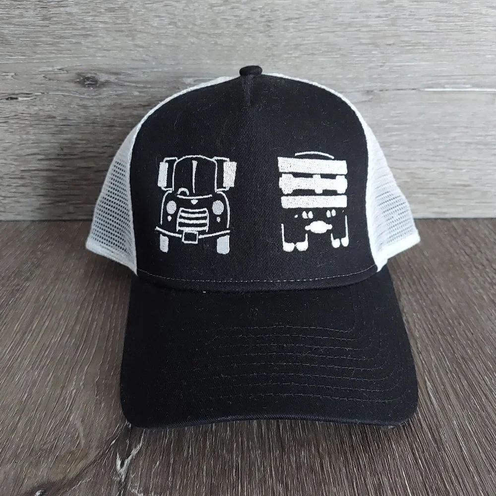 New Era 9Forty Black White Mesh Snapback Trucker Hat - Pick Up Truck